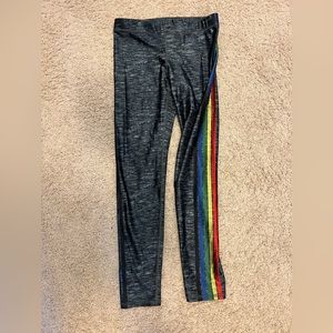 Terez rainbow stripe leggings size Medium